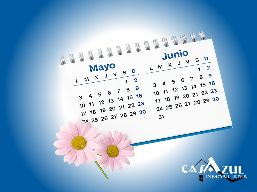 Imagen de calendario con meses de primavera y flores que representa a los mejores meses para vender casas