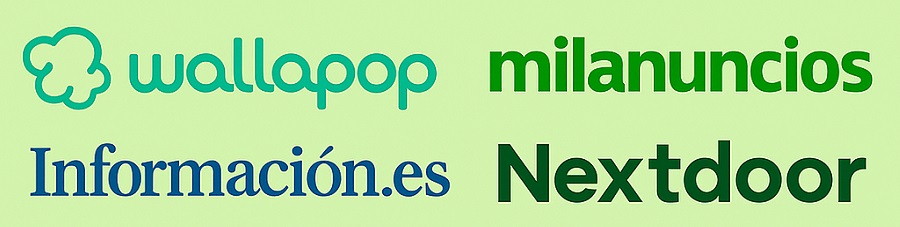 Logotipos de páginas locales y foros donde anunciar piso en venta